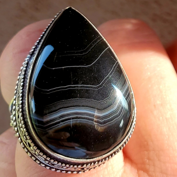New Botswana Agate 925 Silver Ring. - Picture 3 of 11